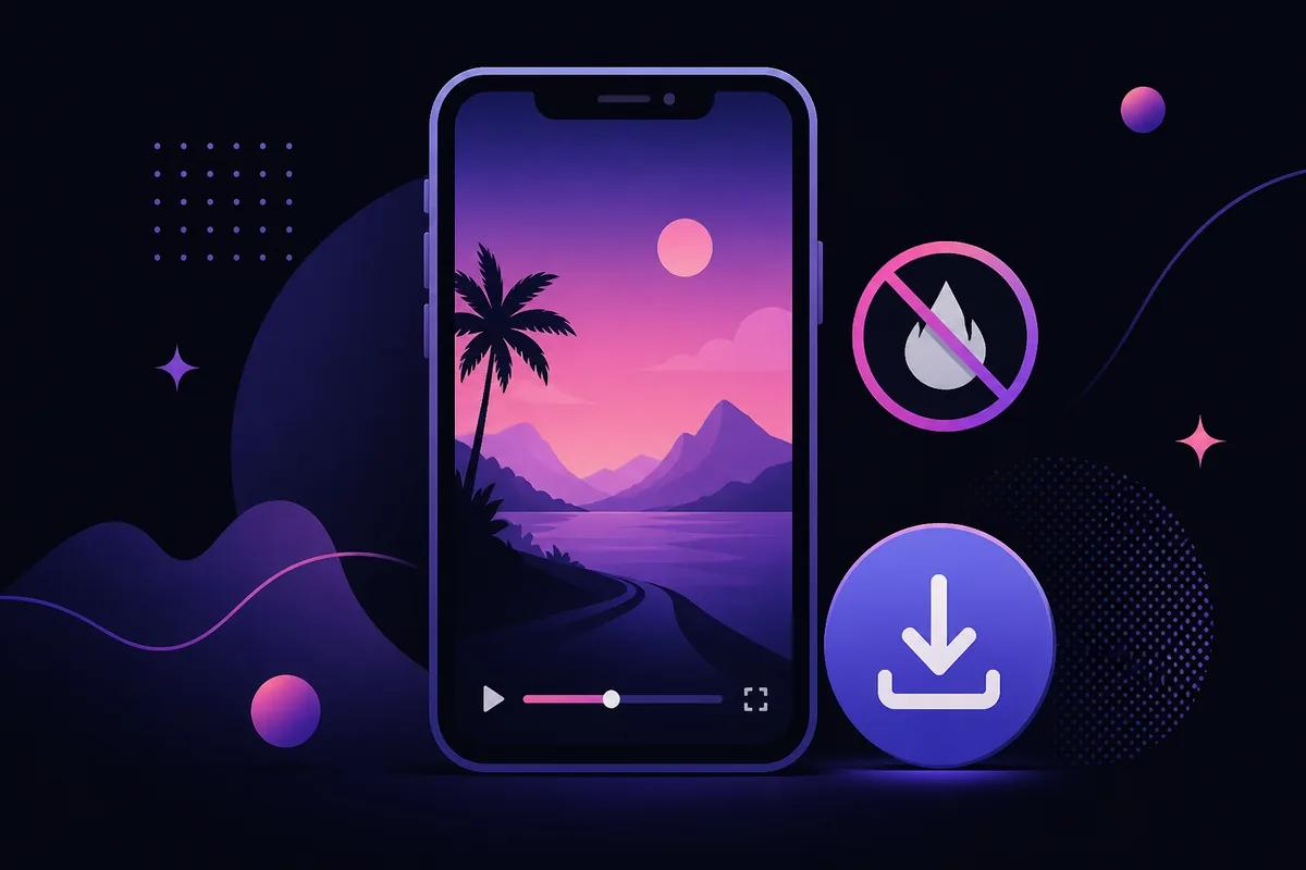 Illustration of downloading a TikTok video without watermark to a phone
