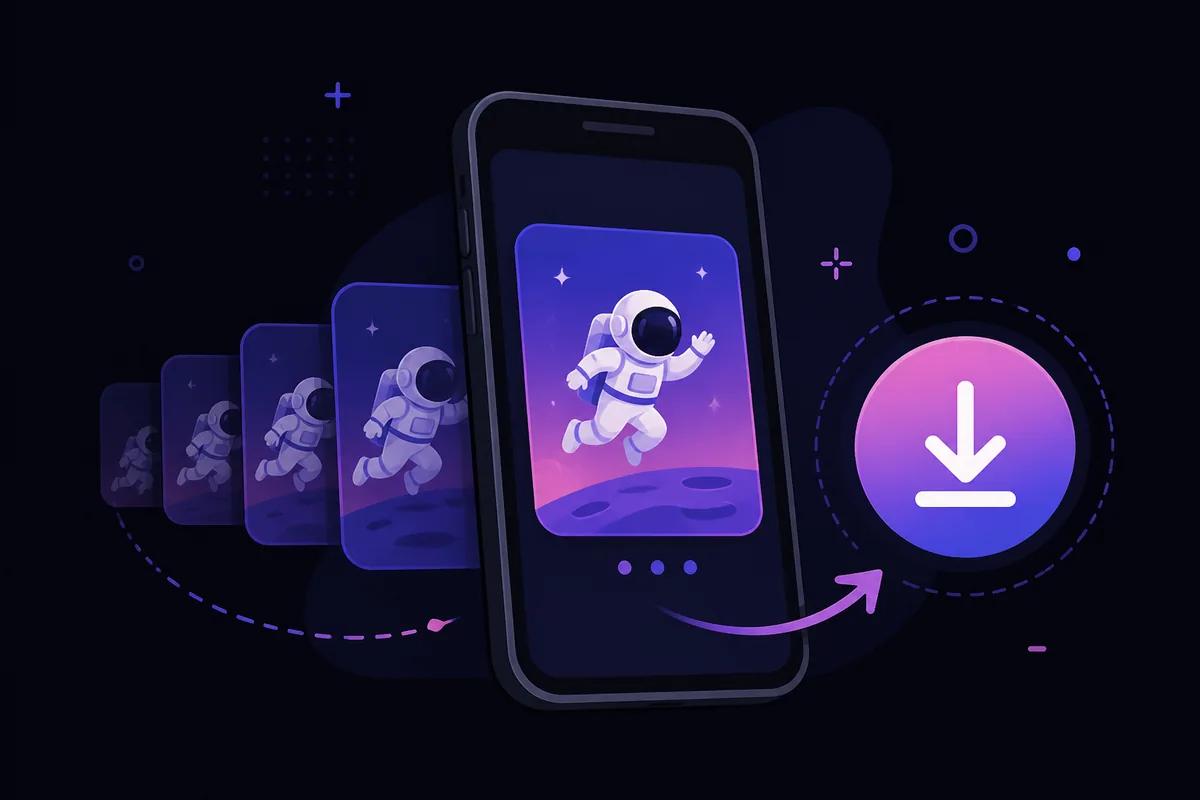 Illustration of saving a Twitter X GIF animation to a phone